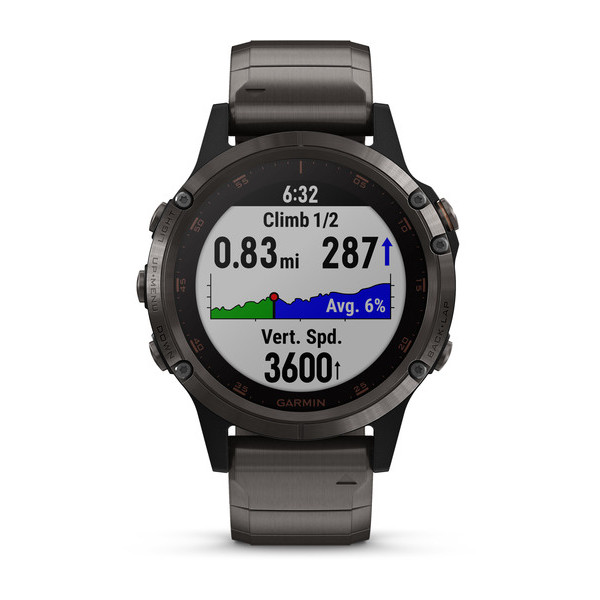 Garmin Fenix 5 Plus Sapphire титановый серый DLC с титановым DLC ремешком Garmin Fenix 5 Plus Sapphire титановый серый DLC с титановым DLC ремешком