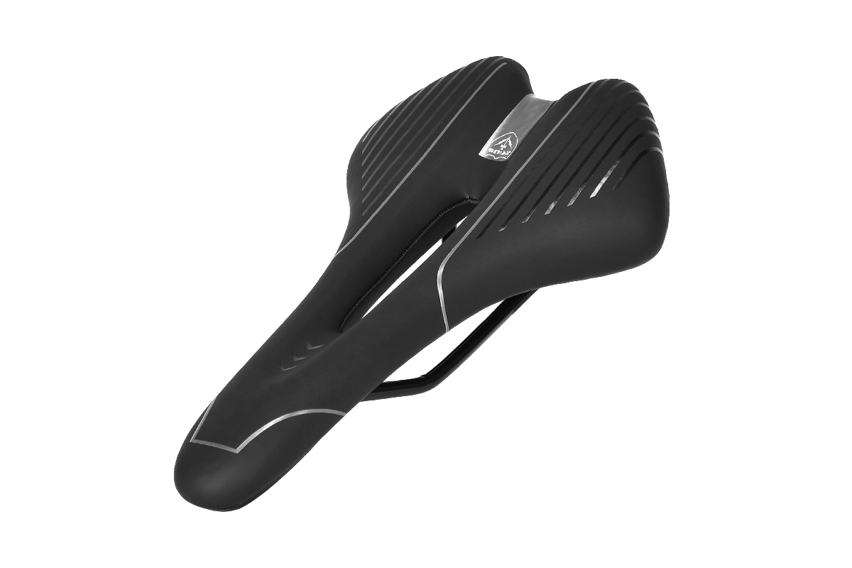 Седло ZEUS Z-1009 MTB Sport 275x155mm,рельсы сталь,анатомическое,черный\серебристый,292гр
